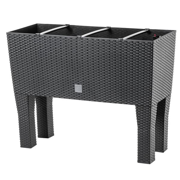 KADAX Blomkruka Trädgårdskruka + Insats Blomlåda på Ben Antracit 80cm