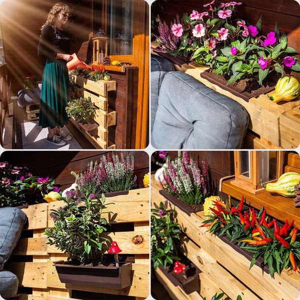 KADAX Blomkruka Blomkrukor för Europapallar Låda 40 cm Blomkruka 10 st