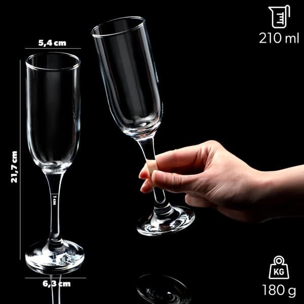 KADAX Champagne Prosecco Vinglas 210 ml Set med 6 glas