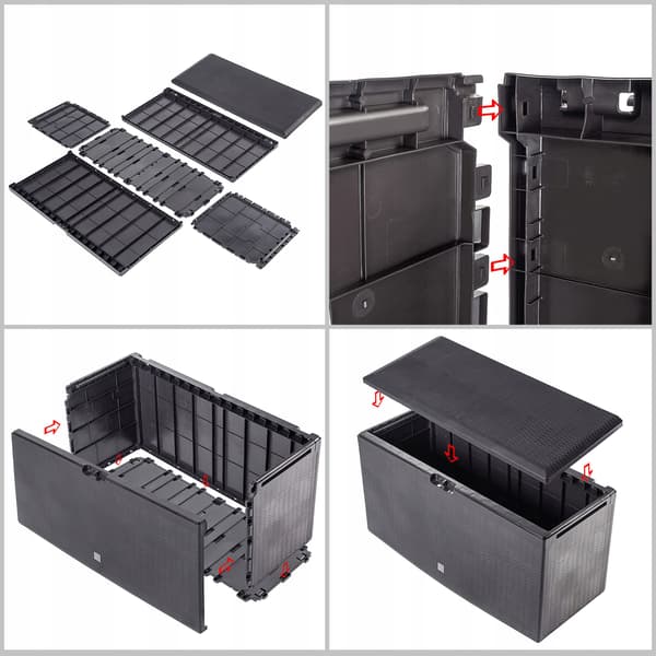 KADAX Haveboks Balkonboks 290L Til Have Balkon Terrasse Brun