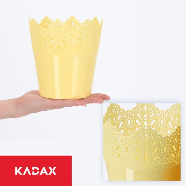KADAX Urtepotte, Urtepotte, Låg, Høj, Plastik, 16,5 cm, Gul