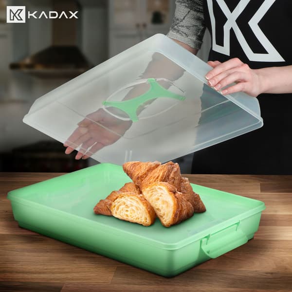 KADAX Rektangulär Plastbehållare för Kakor, Bakverk, Kakask, Stor