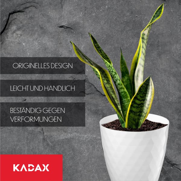 KADAX Plastik Urtepotte med Stativ Urtepottedæksel 20cm Hvid Kadax