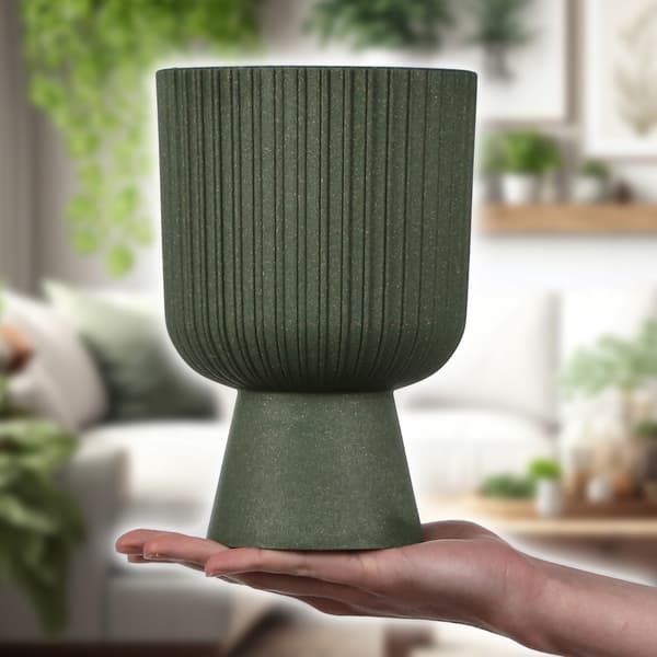 KADAX Urtepotte Urtepotte Plæne Plastiklåg 14 cm Blomsterfod Grøn