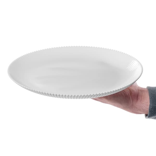 KADAX Middagstallerken Lav 26,5 cm Glas Stor Rund Glas Flad Rillet