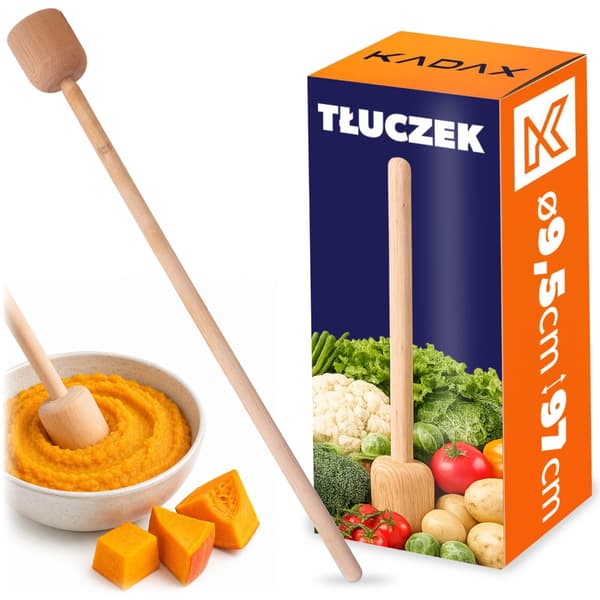KADAX Jäsningsstöt för surkål, stor trästöt 97 cm