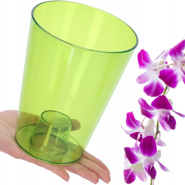 KADAX Urtepotteskjuler til Orkideer, Plastikplanter, 12 cm, Grøn, Kadax