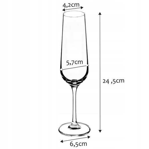 KADAX Champagne Prosecco Vinglas 200 ml Set med 6 glas