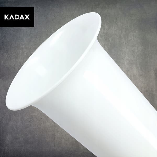 KADAX Vaseflaske til kirkegårdsgravsten 23 cm gravsten til blomster hvid