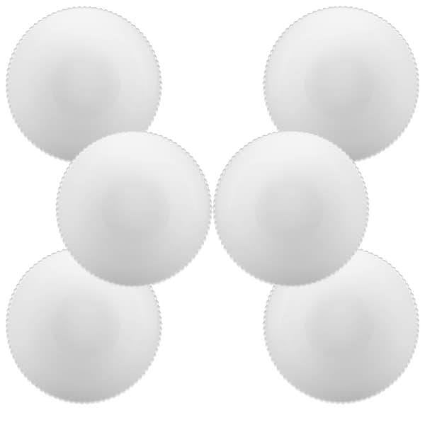 KADAX Salladsskål 15 cm Glas För Soppsnacks Vit Räfflad Set med 6