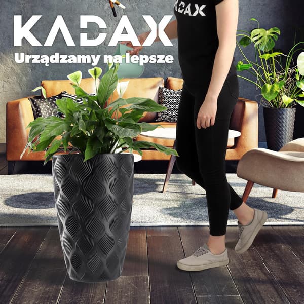 KADAX Urtepotte med Indsats 48cm Urtepottedæksel Plast Høj