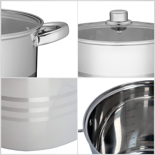 KADAX Stor Rustfri Stål Induktionsgryde med Låg, Gas, 28cm, 13,5L, Høj