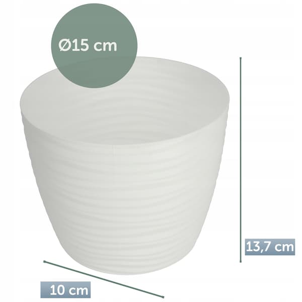 KADAX Urtepotte 15 cm Rund Plastik Urtepotte Hvid