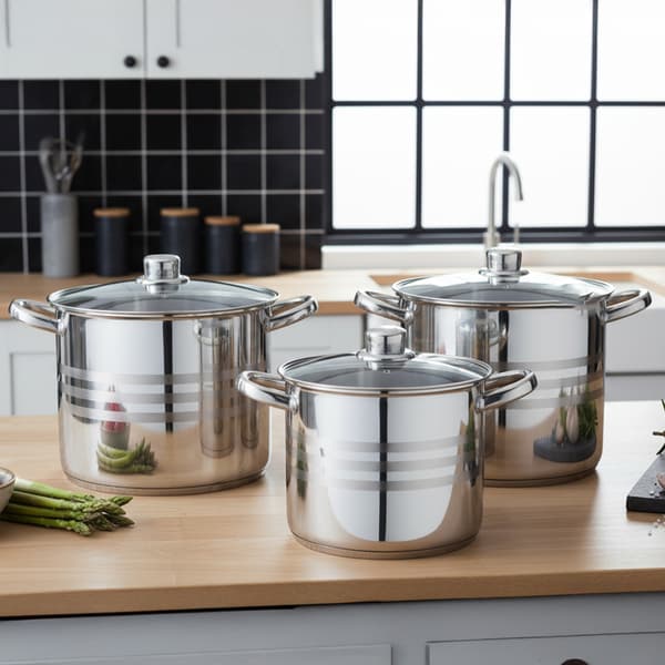 KADAX Stor Rustfri Stål Induktionsgryde med Låg, Gas, 34cm, 21L, Høj