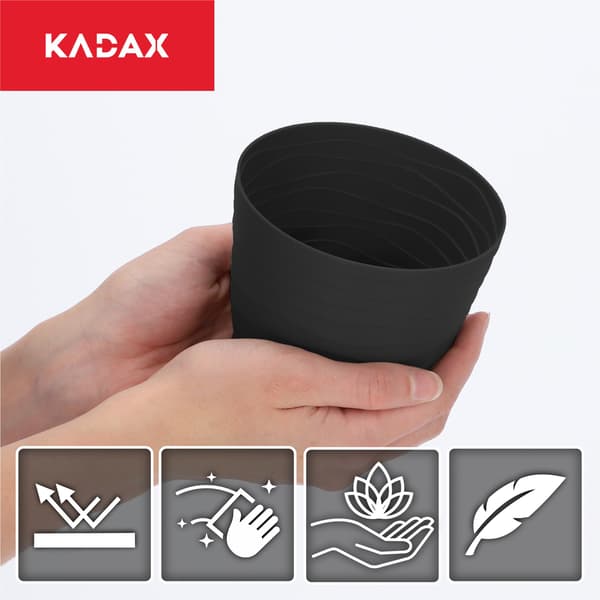 KADAX Urtepotte Plastikpotte til Blomster og Planter Sort Rund 11 cm