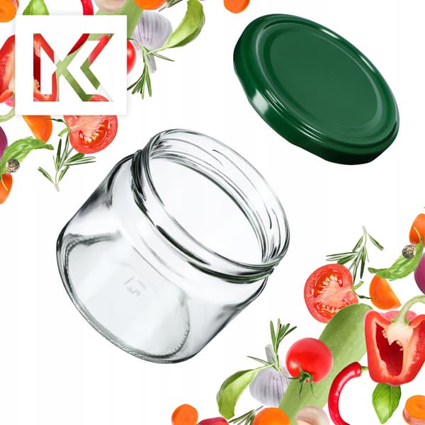 KADAX Sonka muurauspurkit 330ml 10kpl 82mm + vihreät kannet