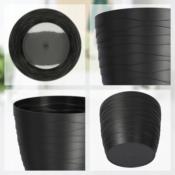 KADAX Urtepotte Plastikpotte til Blomster og Planter Sort Rund 19 cm