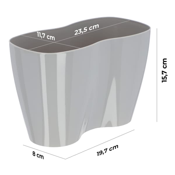 KADAX Urtepotte, Urtepotte, Plastik Urtepotte, Orkidé, 23 cm, Grå