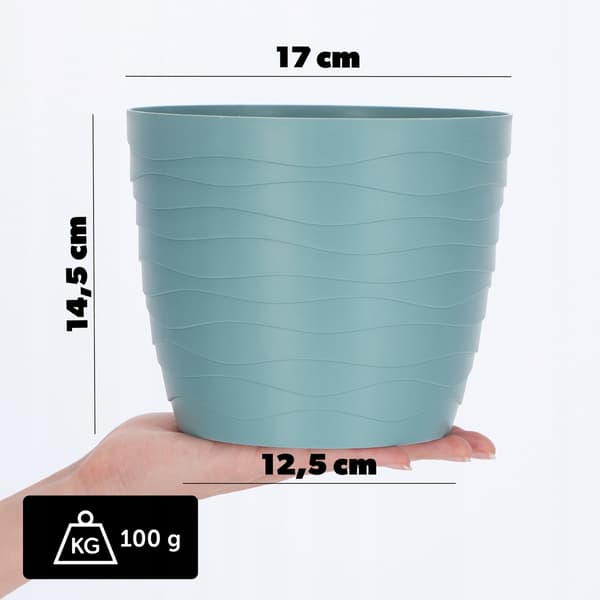 KADAX Urtepotte Låg Grøn Rund 17cm Plast