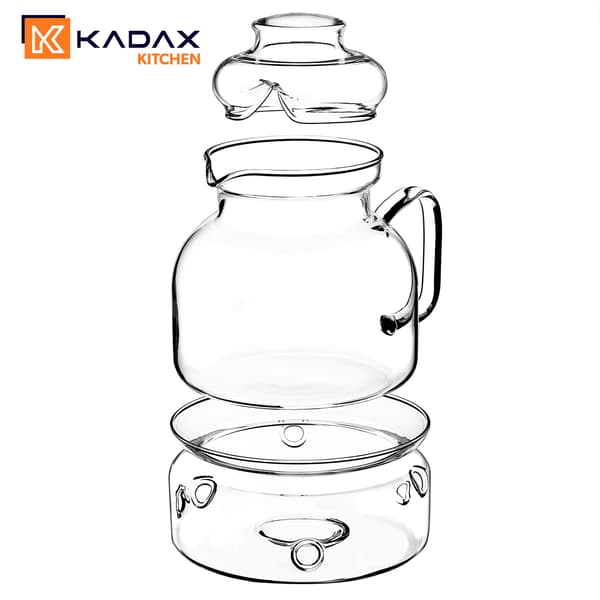 KADAX Värmebeständig glaskanna med värmeelement för örtte 1,5 l 1500 ml