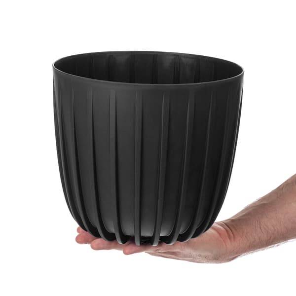 KADAX Urtepotte, Urtepotte, 20 cm Rund, Plast, Sort