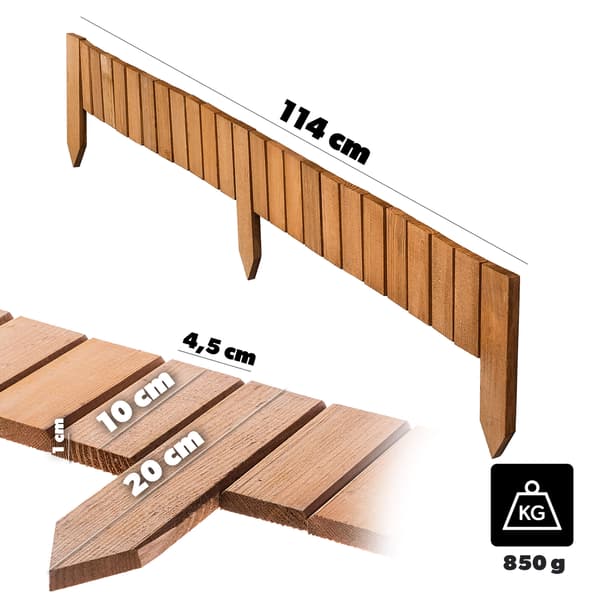KADAX Palisade Havekant Træhegn Hamret Eg 10x114