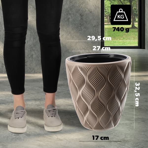 KADAX Urtepotte med Indsats 32cm Urtepottedæksel Plast Høj