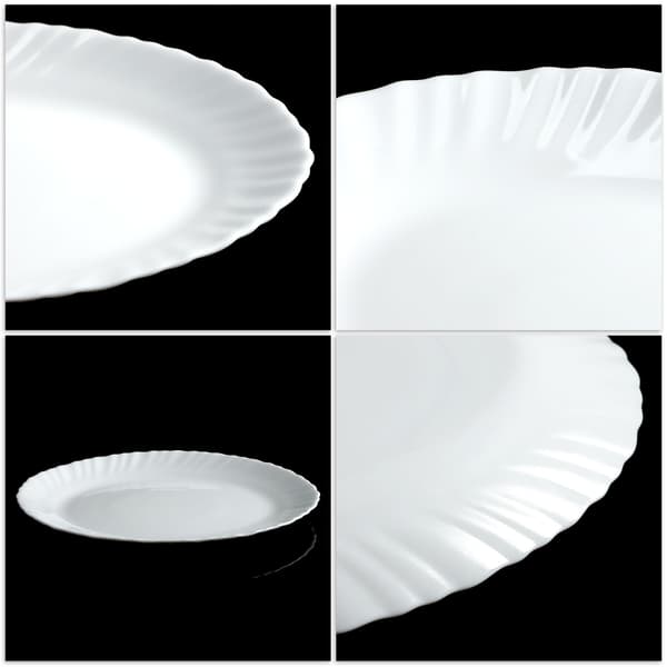 KADAX Ovalt Glas Serveringsfad 25cm Til Snacks Hvidt Fad