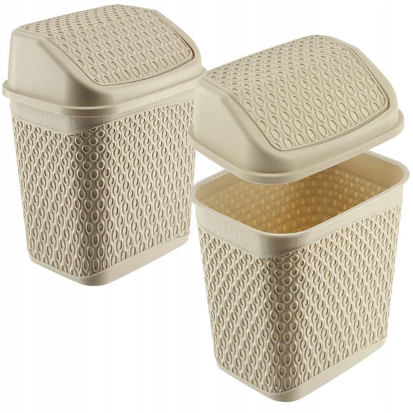KADAX Beige Avfallsbehållare för Badrum 6,2L, Tippbar