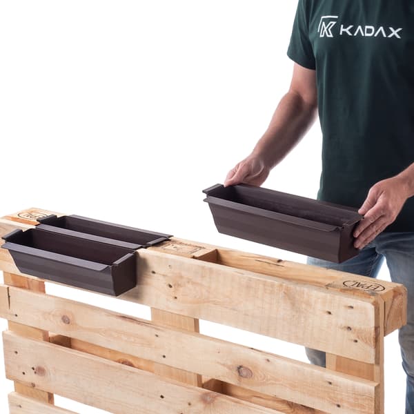 KADAX Blomkruka Blomkrukor för Europapallar Låda 40 cm Blomkruka 10 st