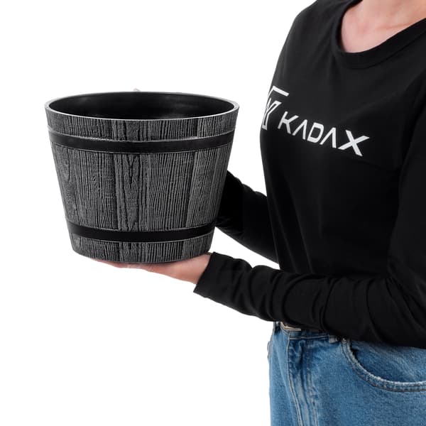 KADAX Urtepotte, Urtepotte, Haveovertræk, Rund, Plastik Blomsterfod, 23cm