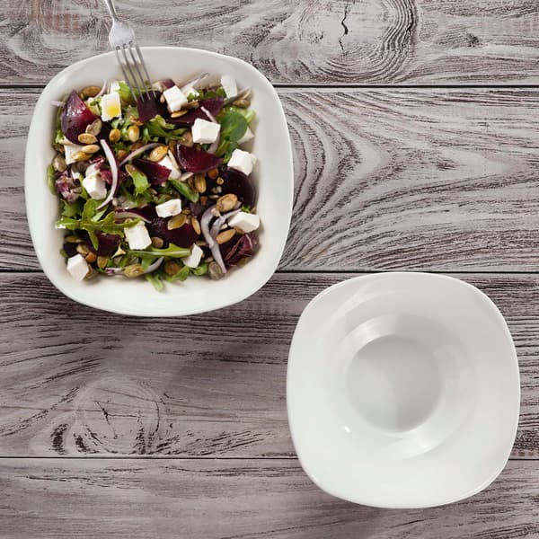 KADAX Salladsskål 16 cm Glasskålar för Soppa och Snacks Vit Set om 3
