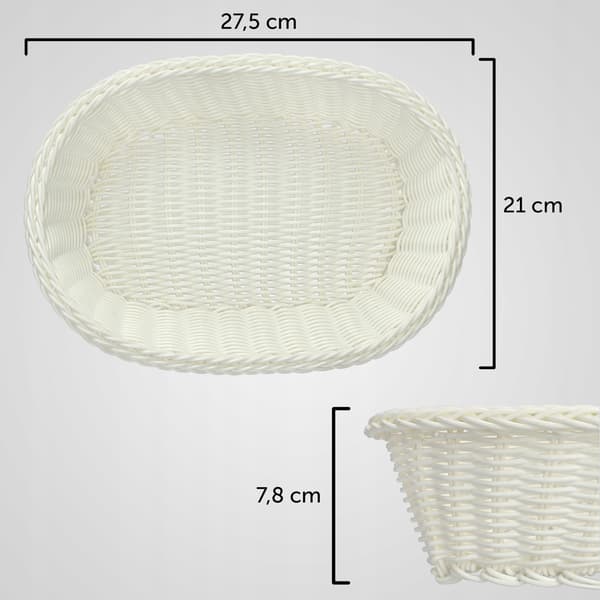 KADAX Korg för Bröd, Bestick, Kakor, Oval Grädde