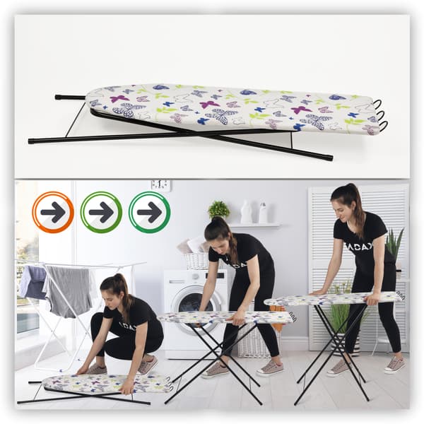 KADAX Hopfällbar strykbräda 100x30cm Lättviktshållare för strykjärn Standard