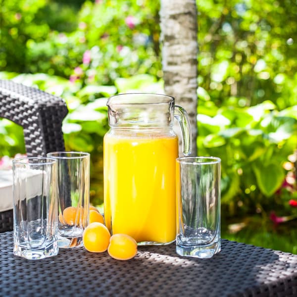 KADAX Glaskanna för drycker, vatten, juice, glaskanna för lemonad 1,7L