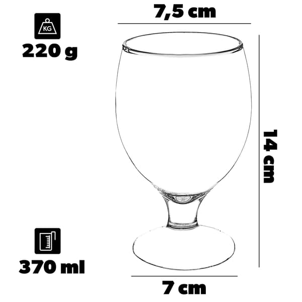 KADAX Pokal-glas för öl, drycker, cocktails, mugg på stativ, 370 ml present