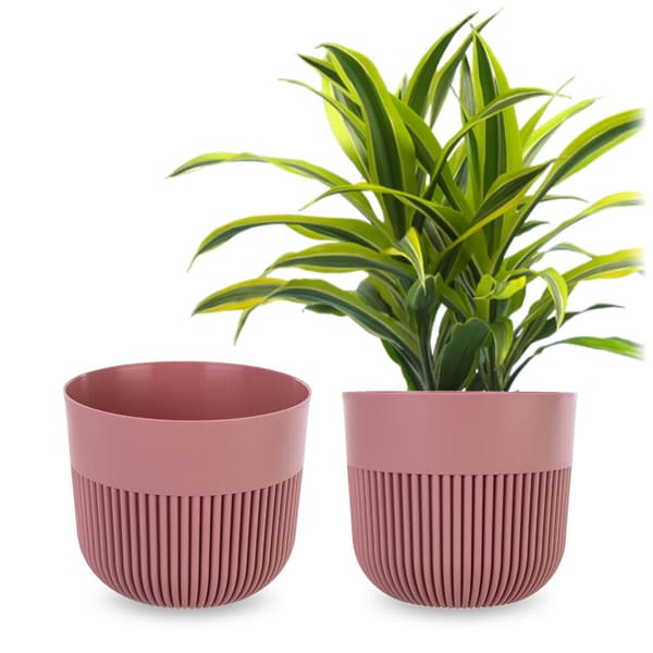 KADAX Blomkruka, Blomkruksskydd, 17 cm, Plast, Rund, Räfflad, Rosa