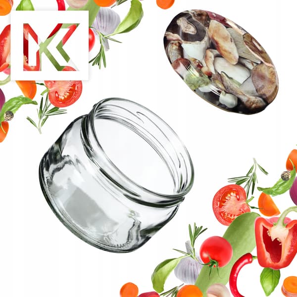 KADAX Denia säilykepurkit 250ml 50kpl 82mm + kansi "Sienet"