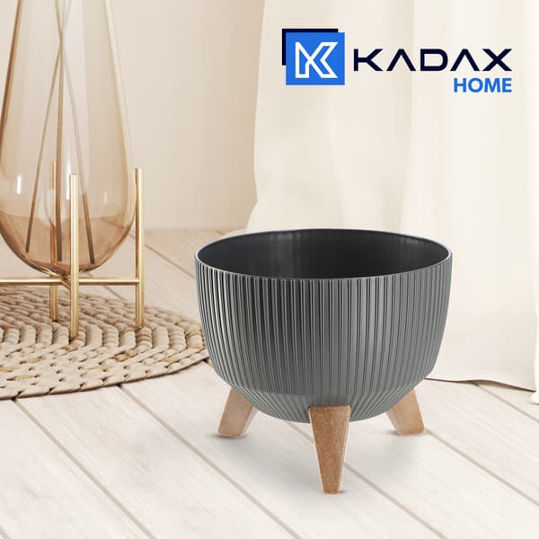 KADAX Urtepotte Havepotte med Ben til Blomster Stor Rund Indsatsskål 24 cm