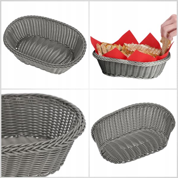 KADAX Korg för frukt, grönsaker, bröd, bestick, bord, korg, grå oval