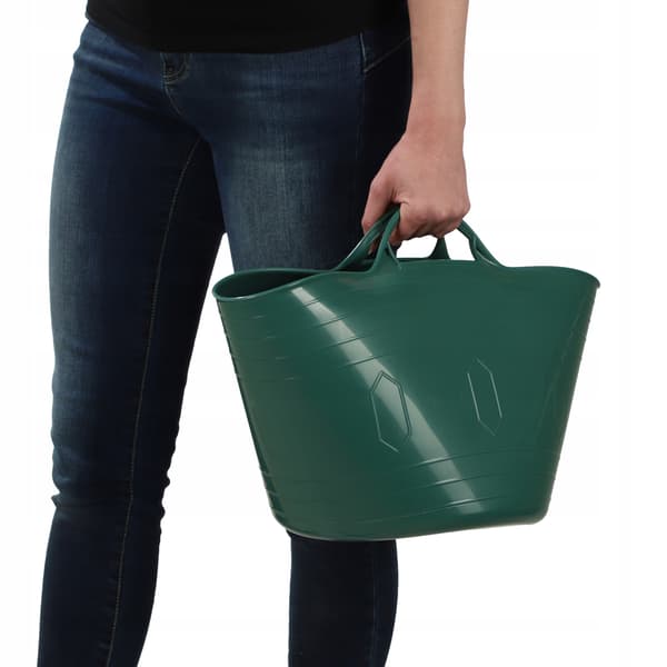 KADAX Tvättställ, Runt, Flexibelt Plastfat, 15L, Grön