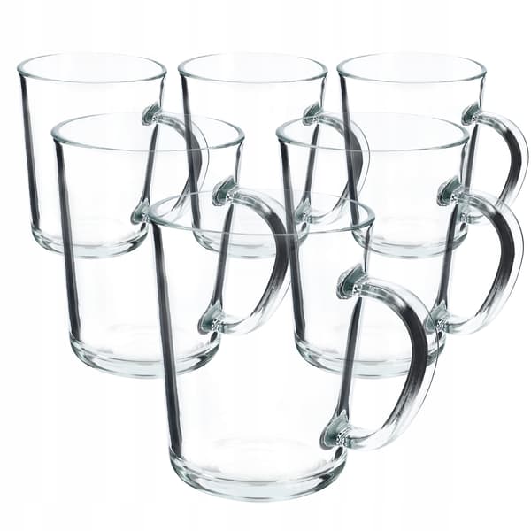 KADAX Winter te- og kaffeglas 410ml kopper med hank sæt med 6 glas
