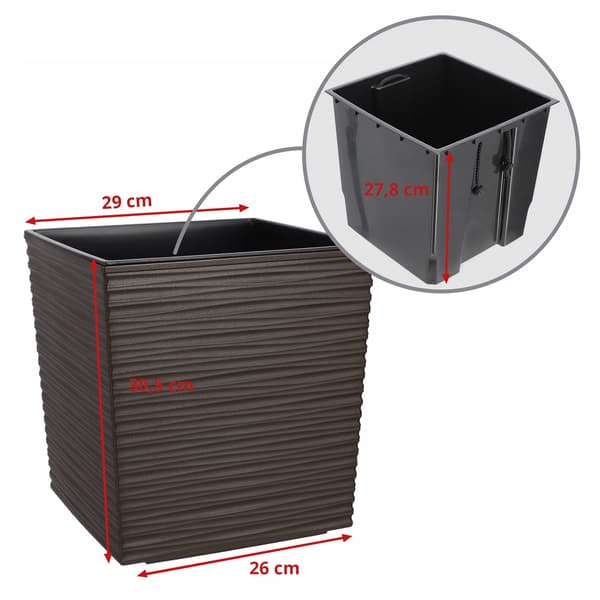 KADAX Blomkruka 30 cm Plastlock Mocha Med Insats