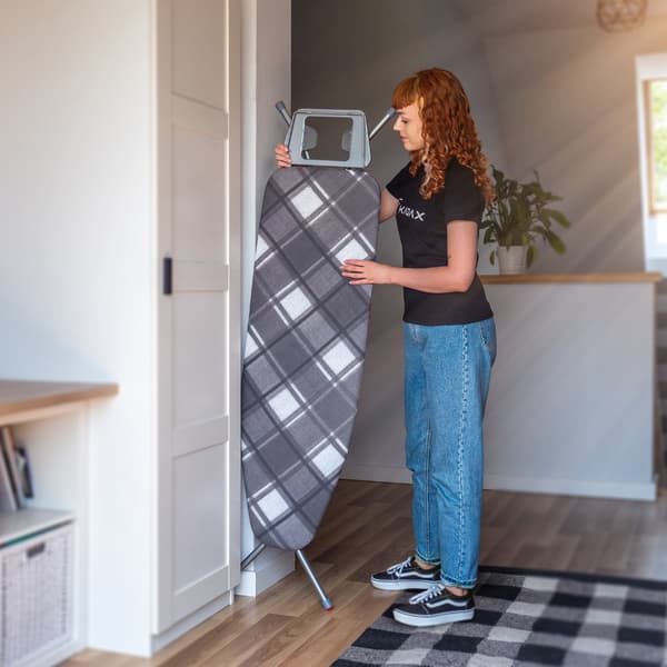 KADAX Foldbart Strygebræt 120x38 cm Med Strygejernholder Bred Top