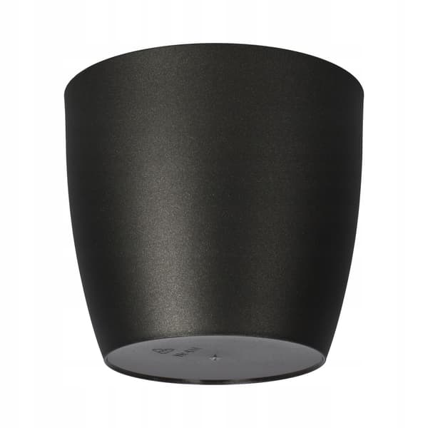 KADAX Urtepotte med Underkop Plastikpotte 20cm Låg Blomster Grafit Mat