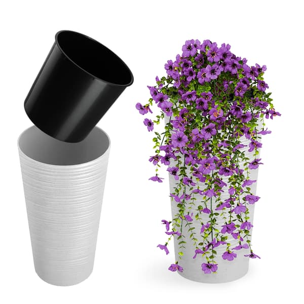KADAX Blomkruka Blomkruksskydd hög 47 cm med insats för vardagsrum vit