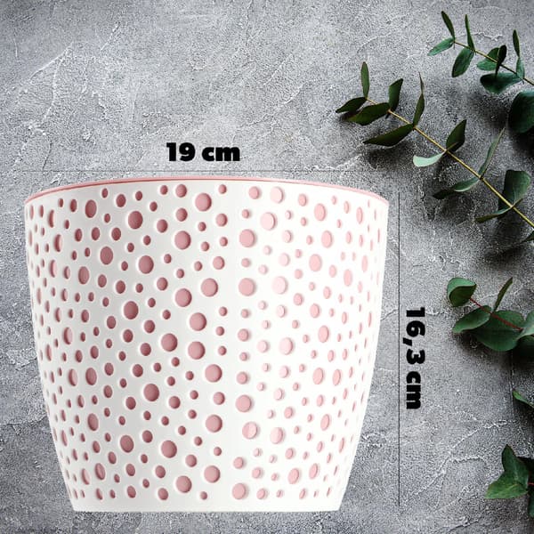 KADAX Urtepotte, Urtepotte, Rund Plastik Urtepotte, 19cm, Lyserød