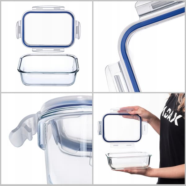 KADAX Glasmatbehållare 1040ml Med Lock Matlåda