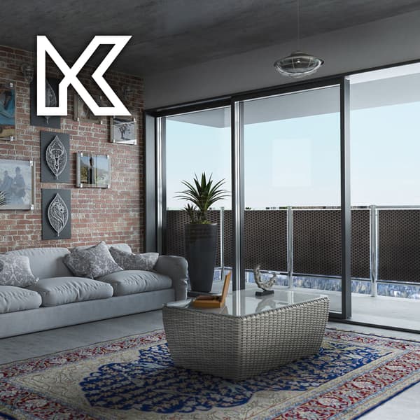 KADAX Technorattan altanoverdækning 1x7M sort måtte til altanterrassehegn premium