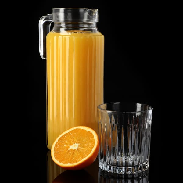 KADAX Glaskande til Drikkevarer, Vand, Juice, Glaskaraffel til Lemonade 1,1L